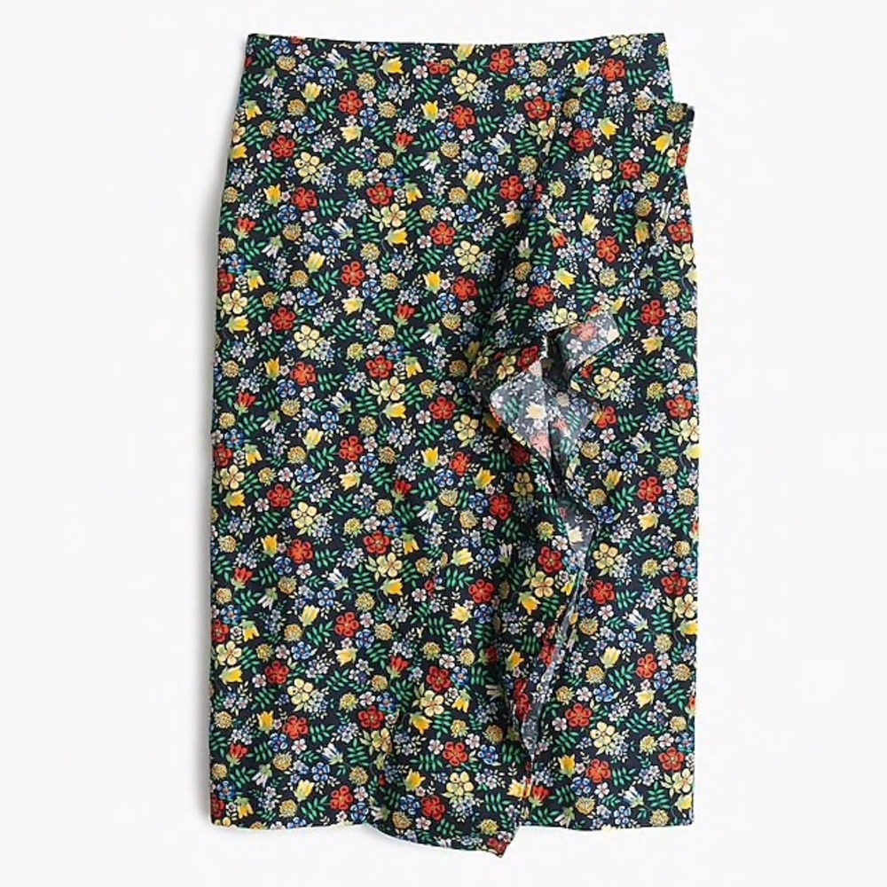 J.Crew Ruffle pencil skirt in Liberty floral print